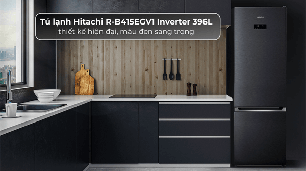 Tủ lạnh Hitachi R-B415EGV1 có máy nén inverter không chỉ tiết kiệm điện mà còn vận hành êm ái, giảm độ ồn và kéo dài tuổi thọ của thiết bị.