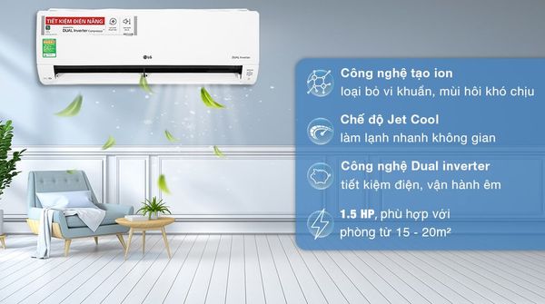Điều hòa LG V13ENF có công nghệ Dual Inverter.