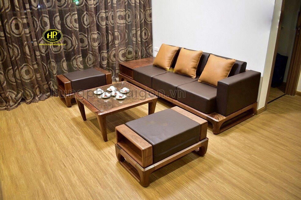 Ghế sofa gỗ sồi Nga đơn giản hiện đại HS-18