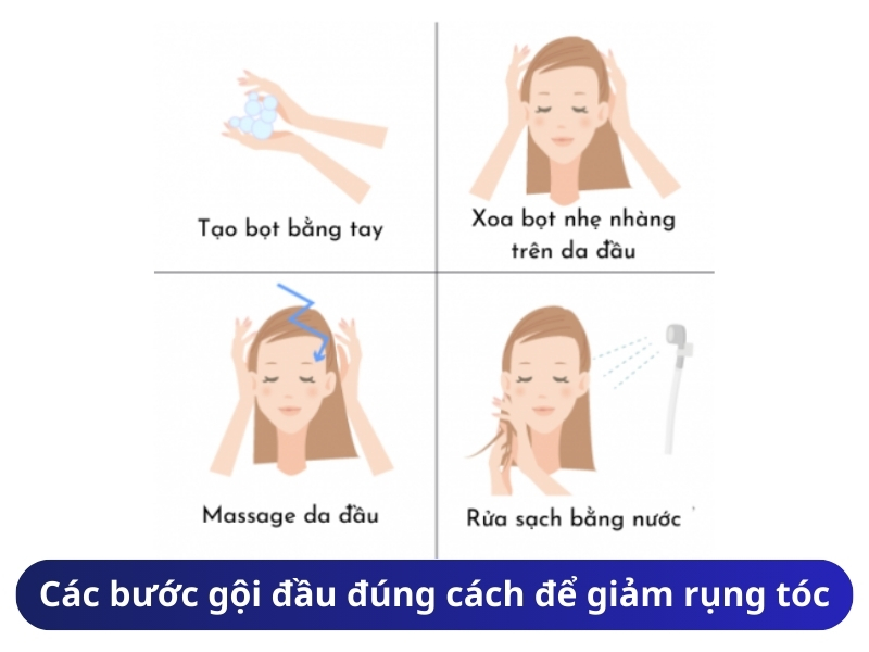 Các bước gội đầu đúng cách để giảm rụng tóc