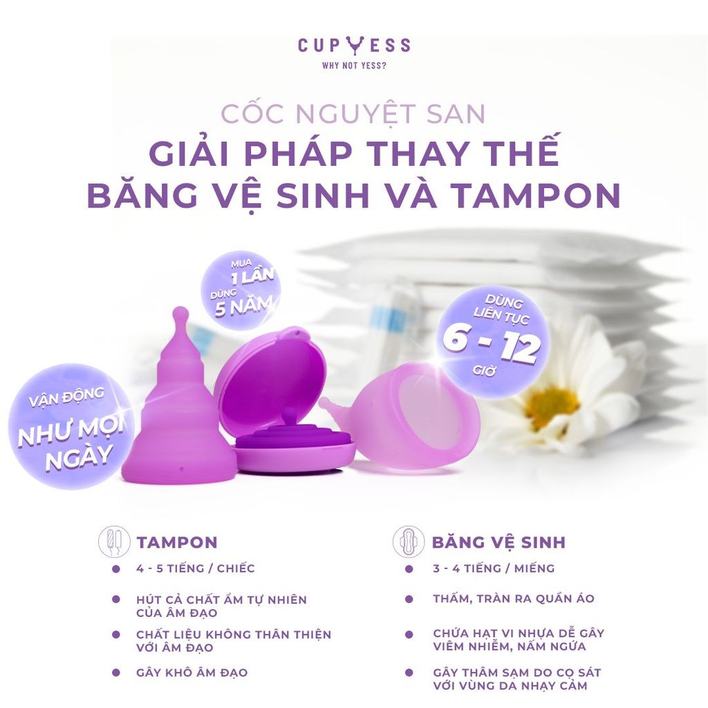Cốc Nguyệt San: Giải pháp thay thế Băng Vệ Sinh và Tampon