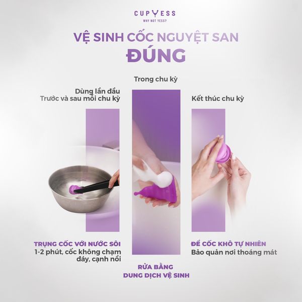 Vệ sinh Cốc Nguyệt San đúng cách để tránh nhiễm khuẩn