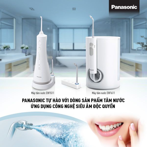 Hình ảnh máy tăm nước để bàn và di động của hãng Panasonic Nhật Bản