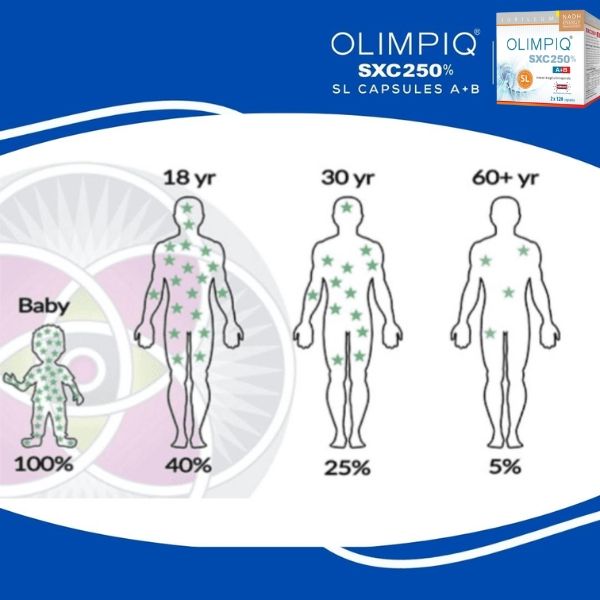 Số lượng tế bào gốc giảm dần theo độ tuổi