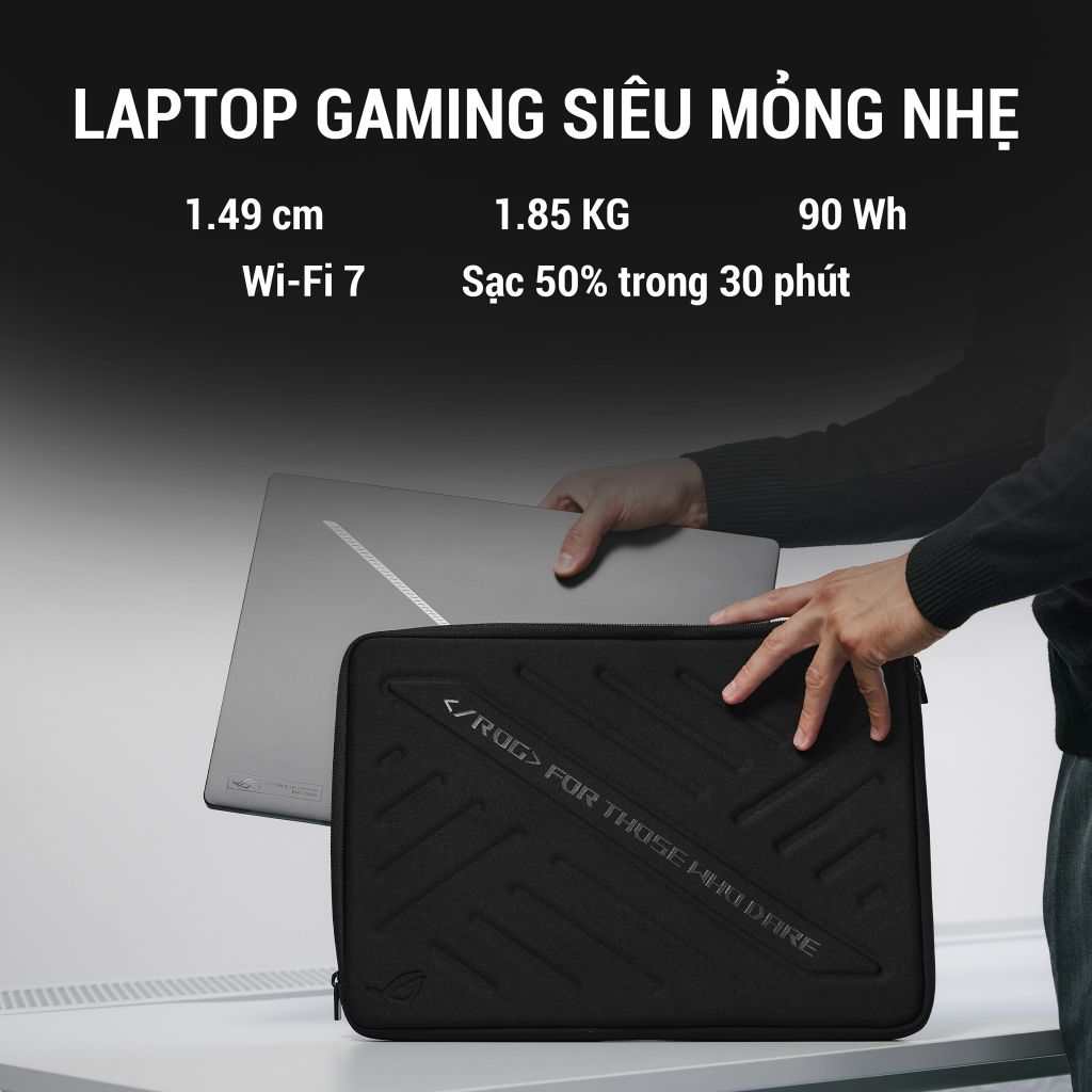 Asus ROG Zephyrus G16 gọn nhẹ và phù hợp cho người thường xuyên di chuyển