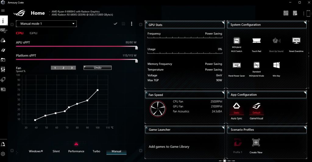 Asus tích hợp Armoury Crate tùy chỉnh đèn RGB bàn phím
