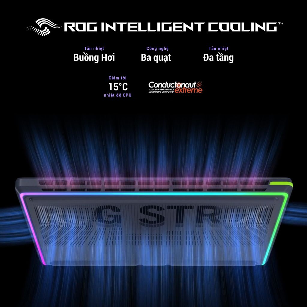 ROG Strix G16 hệ thống tản nhiệt tối ưu vượt trội
