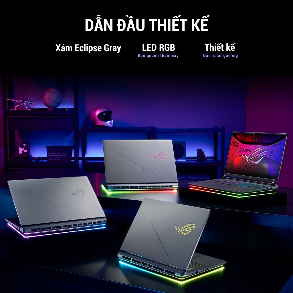 ROG Strix G16 sở hữu thiết kế gaming mạnh mẽ