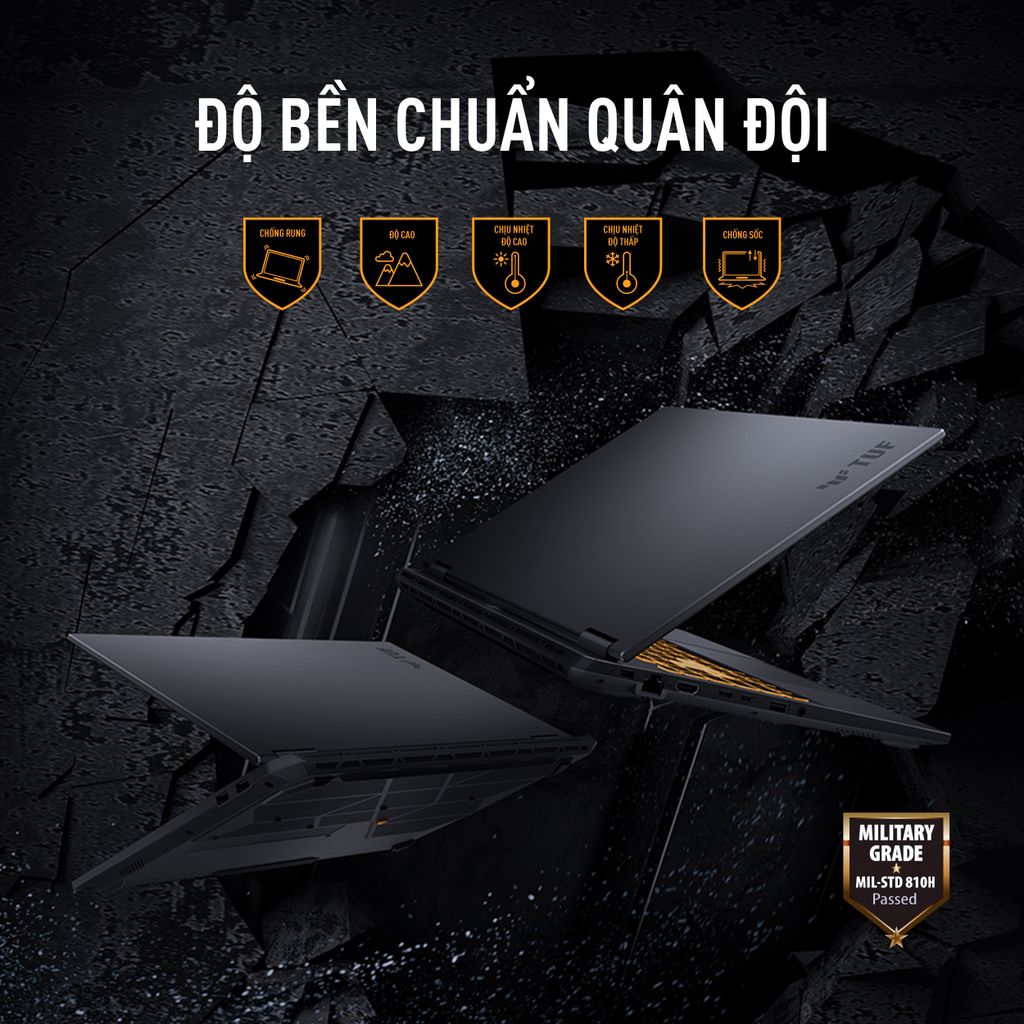 Laptop ASUS TUF Gaming F16 FX608JHR-RV037W sở hữu thiết kế đậm chất gaming