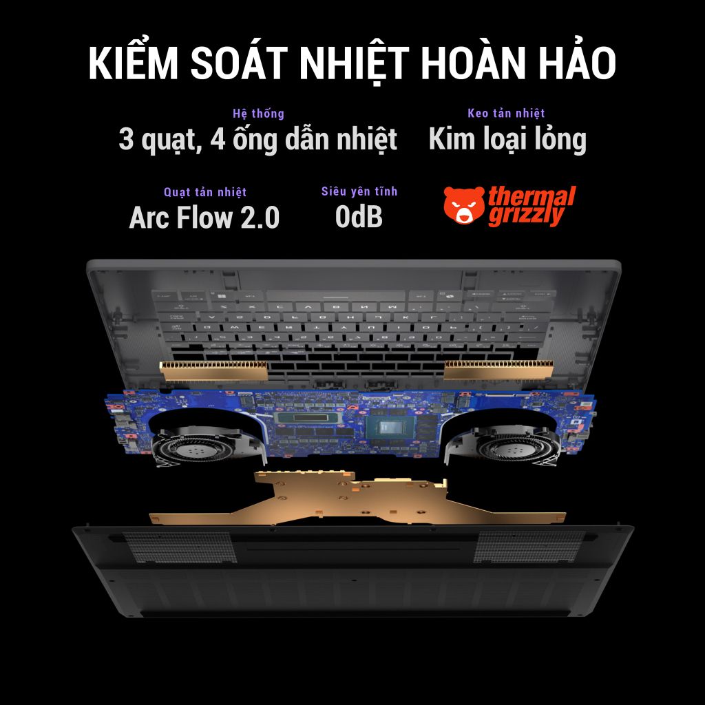 công nghệ tản nhiệt Intelligent Cooling giúp laptop asus luôn mát mẻ