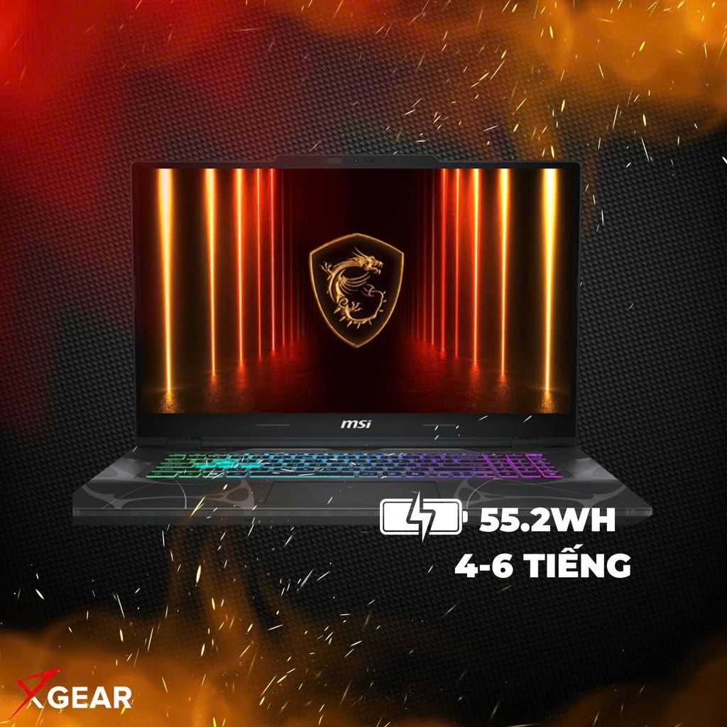 Laptop Gaming MSI Cyborg 15 B2RWFKG 048VN thời lượng pin đủ dùng 3 -4 giờ