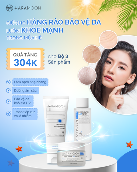 Bộ hàng rào bảo vệ da Sữa rửa mặt - Toner - Kem dưỡng ẩm