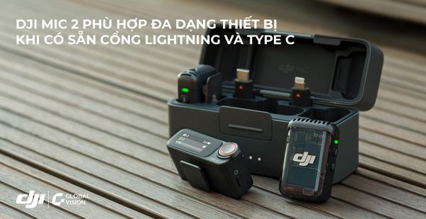 DJI Mic 2 phù hợp đa dạng thiết bị khi có sẵn cổng Lightning và Type C