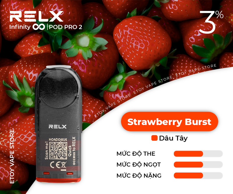 Pod Dầu RELX Pod Pro 2 Strawberry Burst Chính Hãng