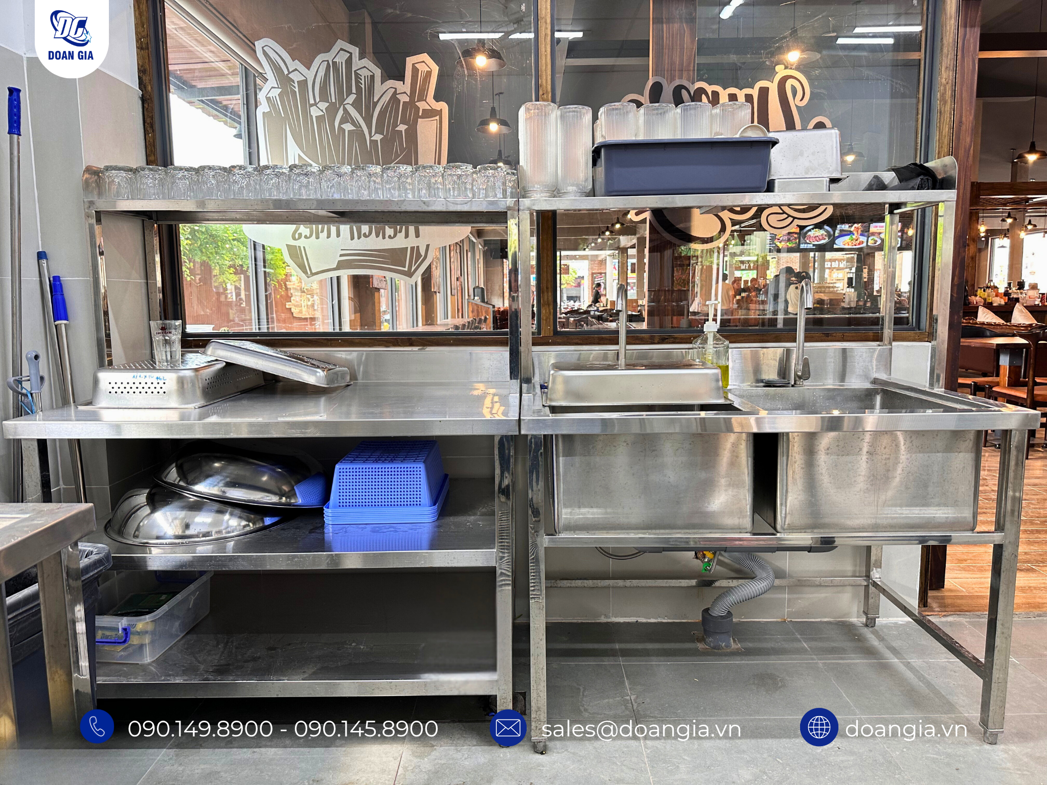 hệ thống kệ bồn rửa inox