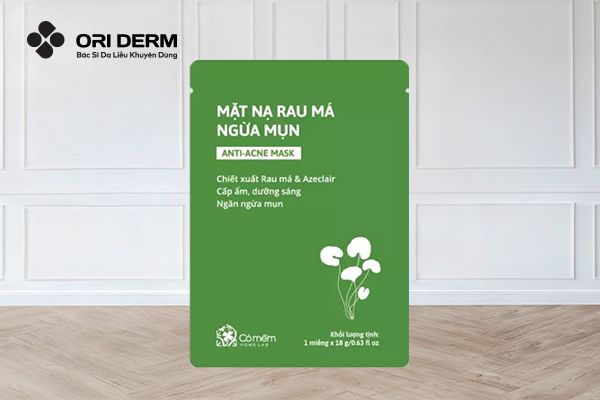 Mặt nạ giấy Rau Má Cấp Ẩm Ngừa Mụn Cỏ Mềm