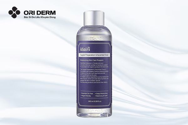 Toner Klairs Supple Preparation Unscented cho da dầu mụn nhạy cảm