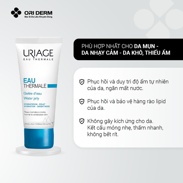 Công dụng gel dưỡng ẩm chuyên sâu Uriage Water JELLY