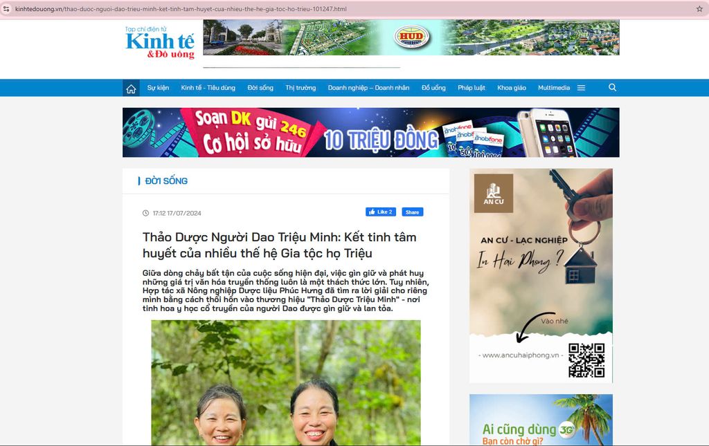 Tạp chí điện tử KINH TẾ VÀ ĐỒ UỐNG viết gì về Triệu Minh?