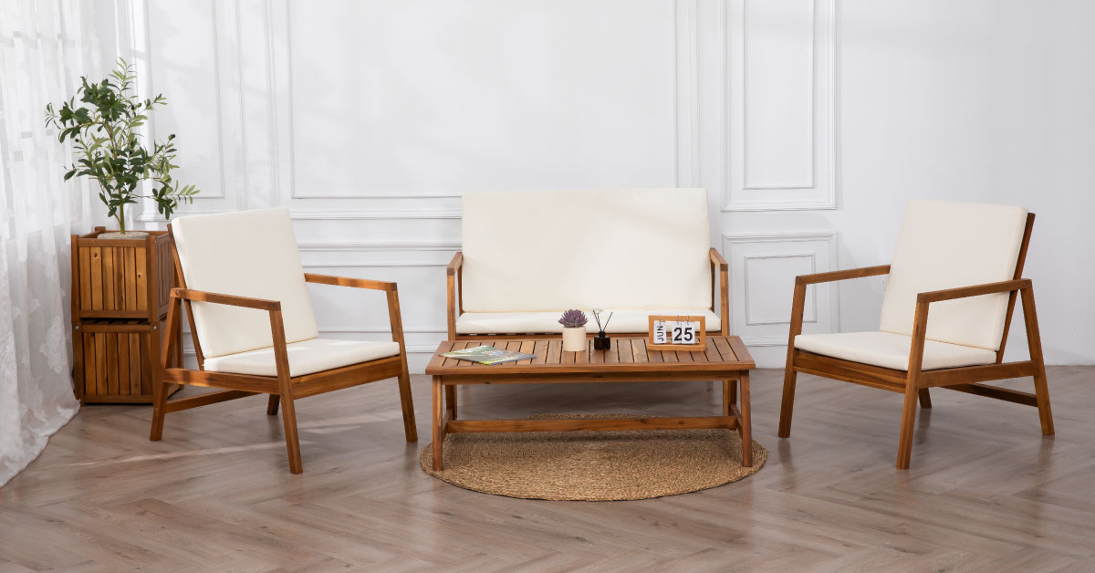 Bộ Bàn Ghế Trà Sofa Gỗ