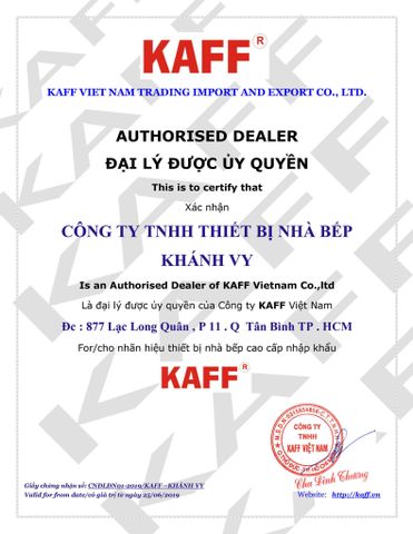 Khánh Vy Home - Đại lý ủy quyền phân phối sản phẩm thương hiệu Kaff