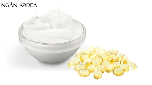 vitamin E trộn với sữa chua
