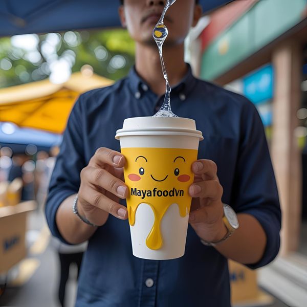 cốc giấy chính hãng miền Bắc giữ form với nước nóng