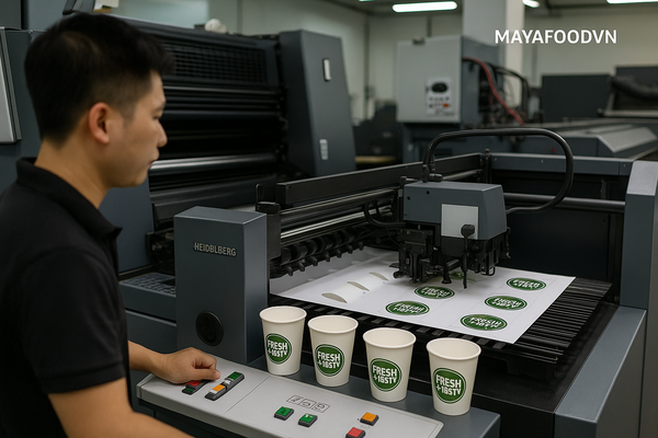 xưởng in cốc giấy hiện đại của MAYAFOODVN tại TP.HCM