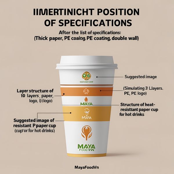 cốc giấy đựng nước nóng in sẵn dùng cho cà phê