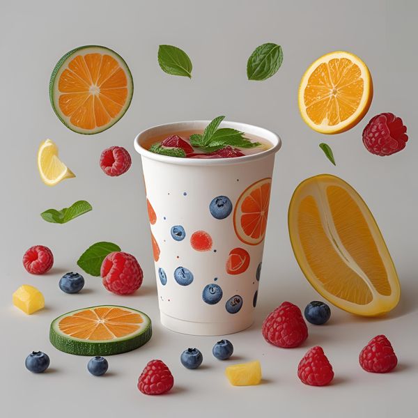 cốc giấy hoa quả mùa hè Hà Nội