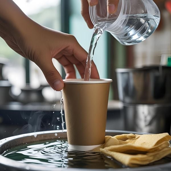 kiểm tra mẫu cốc giấy giá rẻ tại Hà Nội bằng nước nóng