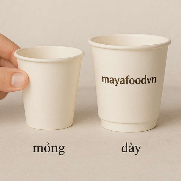 so sánh cốc giấy đựng nước nóng mỏng và dày