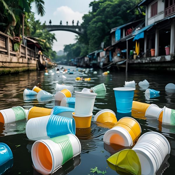 rác thải nhựa từ cốc nhựa tại Hà Nội gây ô nhiễm môi trường