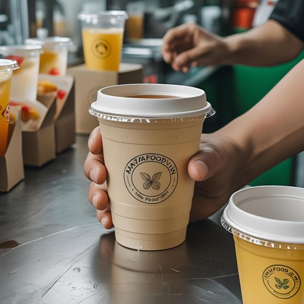 Khách hàng hài lòng khi quán thay cốc nhựa mỏng tiết kiệm chi phí bằng cốc giấy Mayafoodvn.