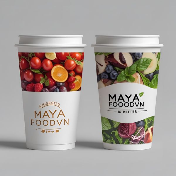 mockup cốc giấy in tràn viền và logo kiểm duyệt bởi MayaFoodVN