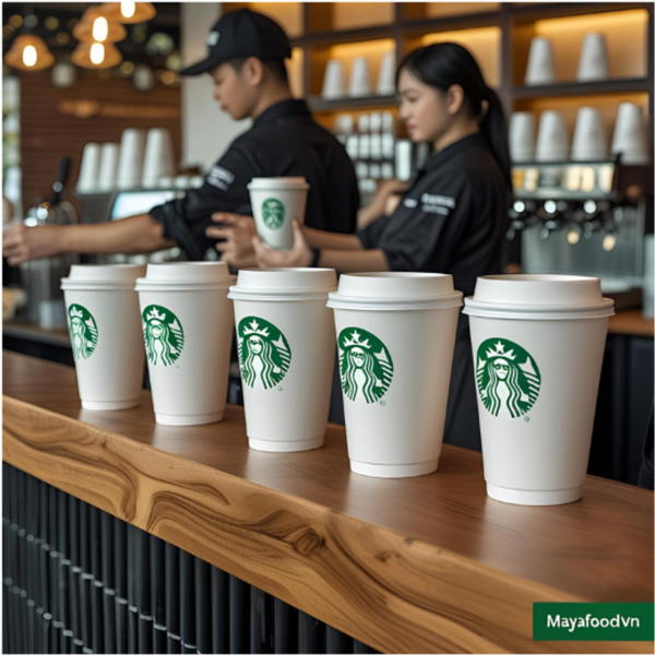 Ly giấy in logo thương hiệu tại chuỗi F&B TP.HCM