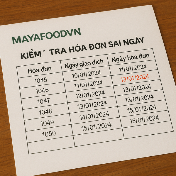 “Mẫu checklist xử lý hóa đơn sai ngày ngành F&B”