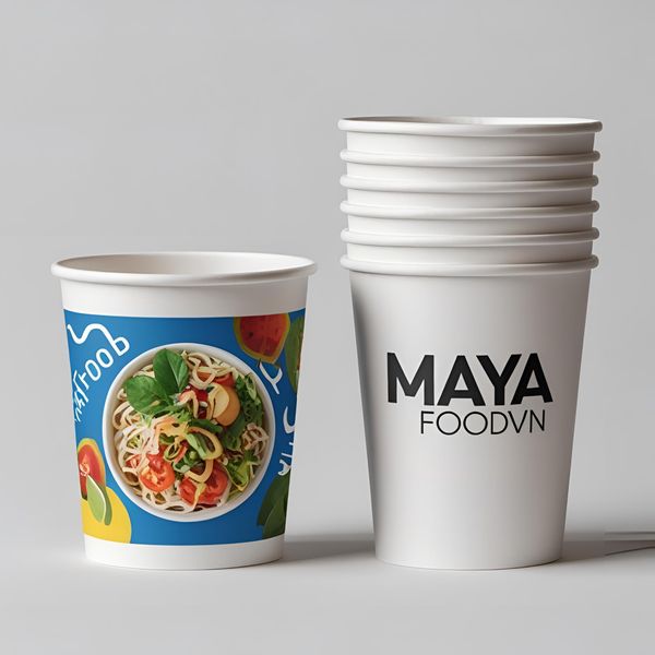 Ưu nhược điểm của in full hình và in logo đơn giản trên cốc giấy F&B