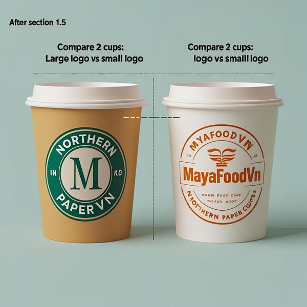 kích thước logo lý tưởng trên các loại cốc giấy miền Bắc