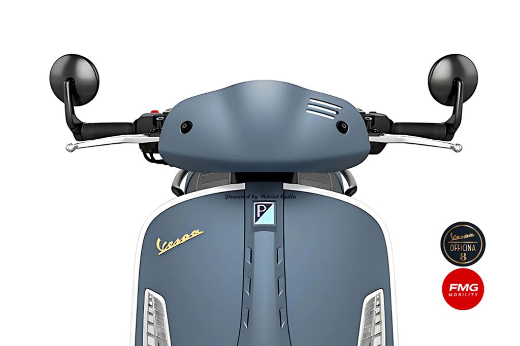 Gương xe với viền bo tròn cá tính với vị trí lắp đặt cuối tay lái.