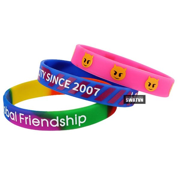 vòng tay cao su in logo