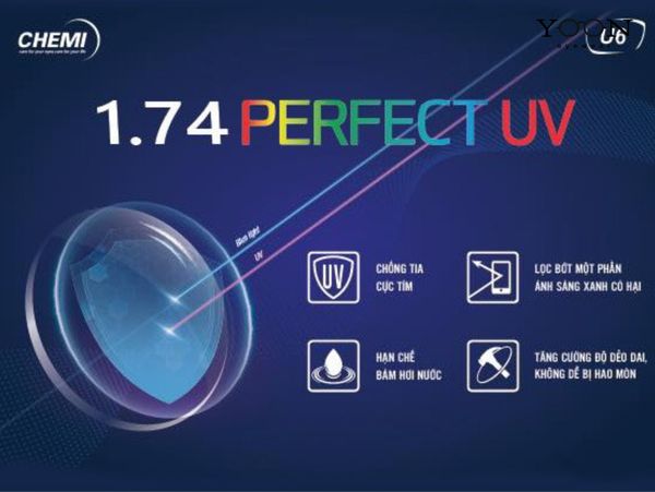 Chemi Perfect U6 1.74 Chống Ánh Sáng Xanh Hiệu Quả