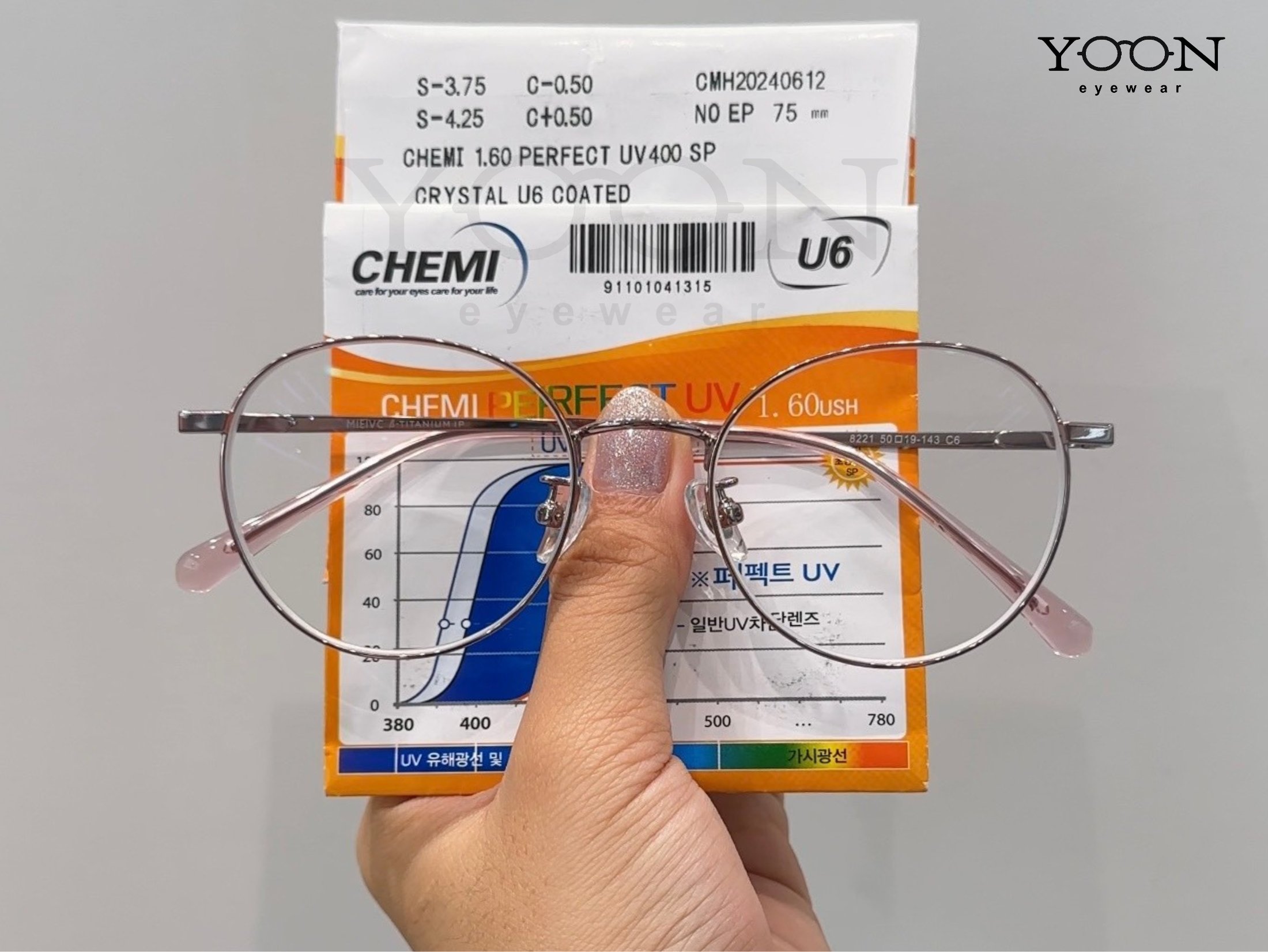 Tròng Kính CHEMI PERFECT CRYSTAL U6 COATED 1.60