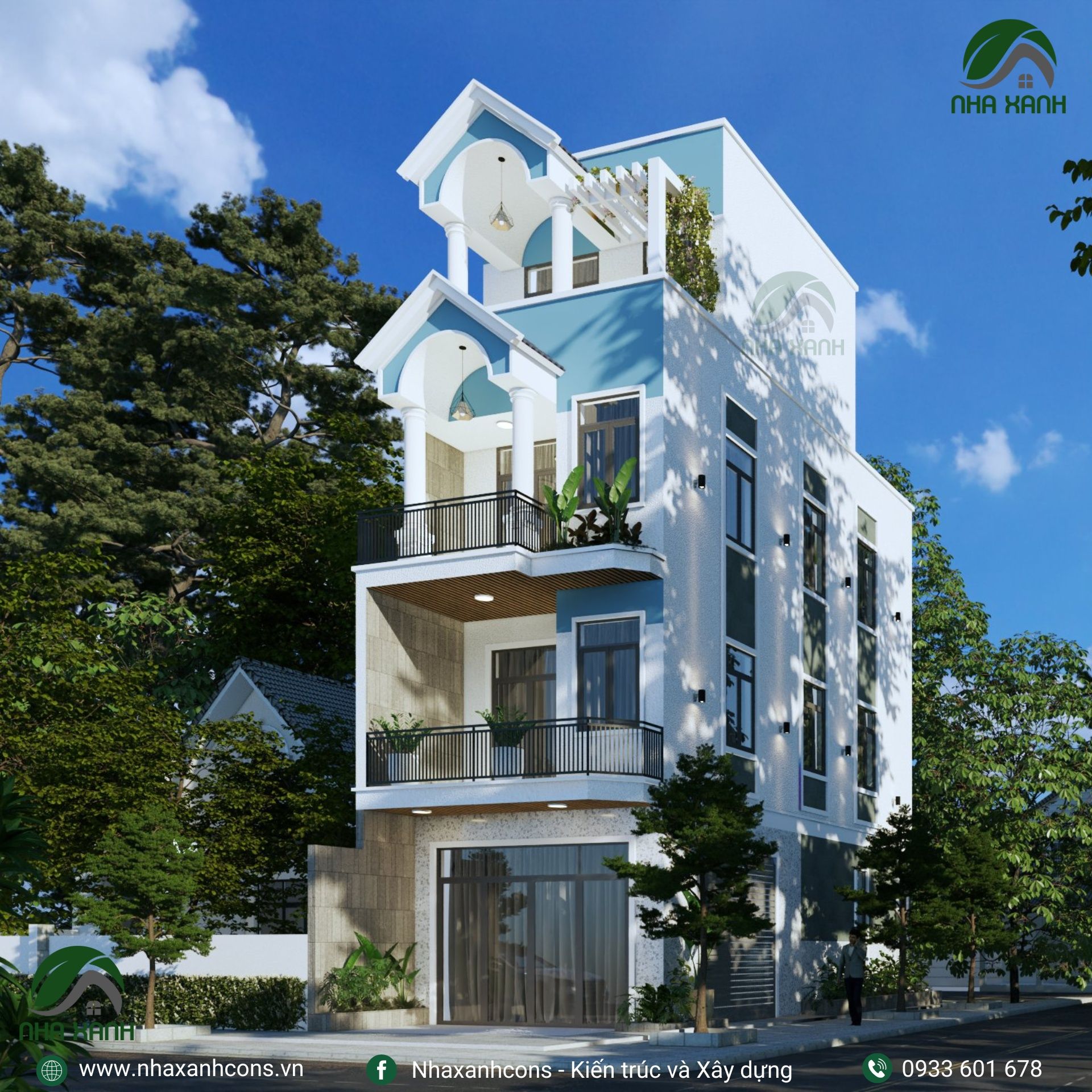 Kiến trúc nhà phố 4 tầng hiện đại – Đẳng cấp và tối ưu không gian sống Kiến trúc nhà phố 4 tầng hiện đại – Đẳng cấp và tối ưu không gian sống