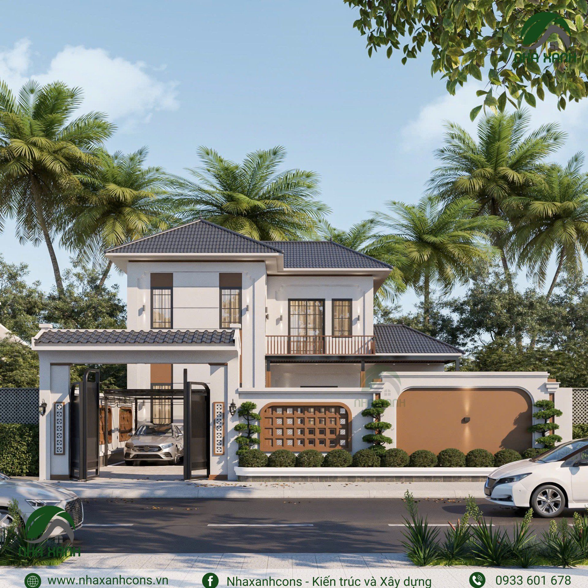 Thiết kế biệt thự Indochine mái Nhật tại Vĩnh Long - Phong cách độc bản, sang trọng Thiết kế biệt thự Indochine mái Nhật tại Vĩnh Long - Phong cách độc bản, sang trọng