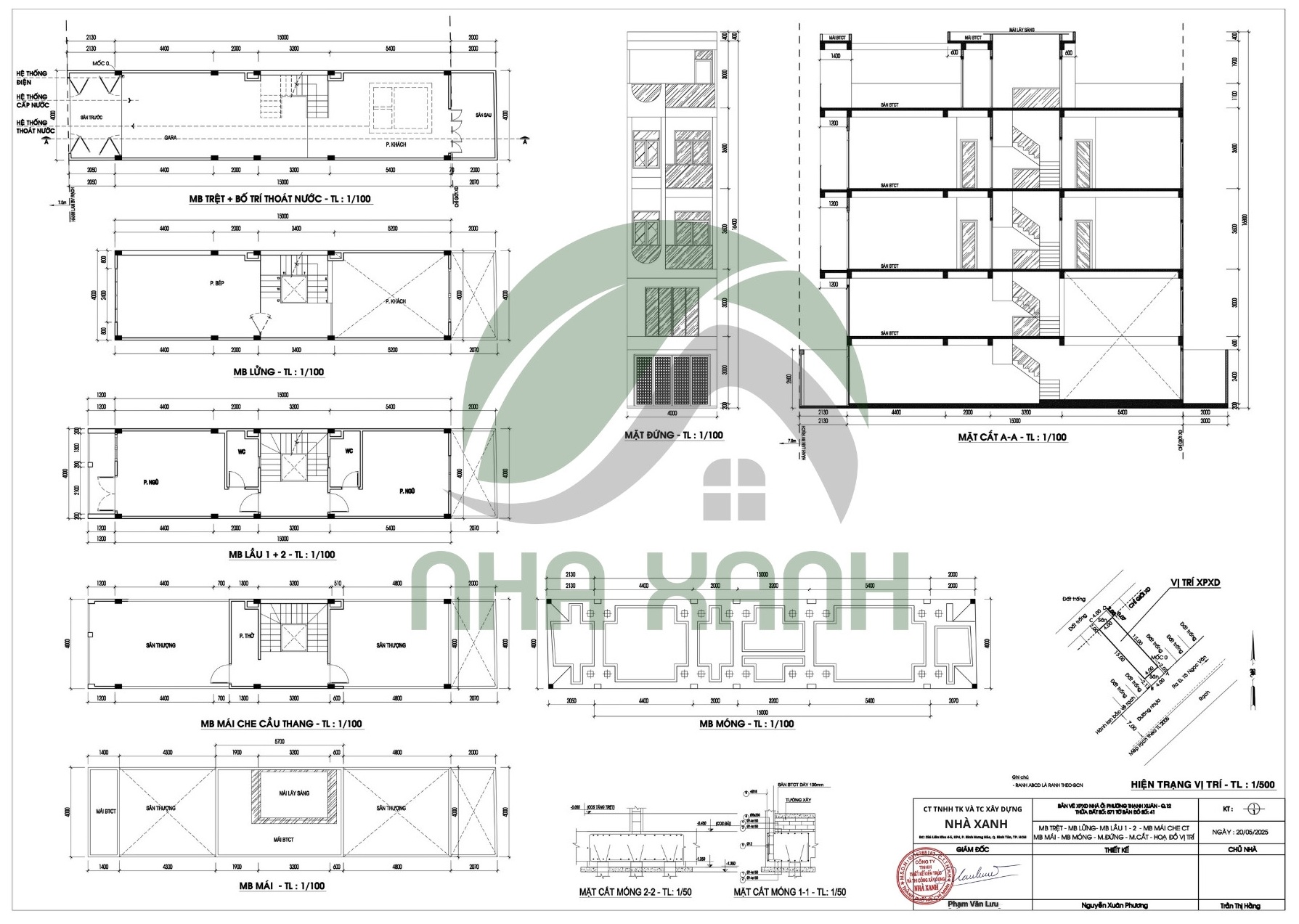 Bản vẽ xin phép nhà ở cùng Nhaxanhcons