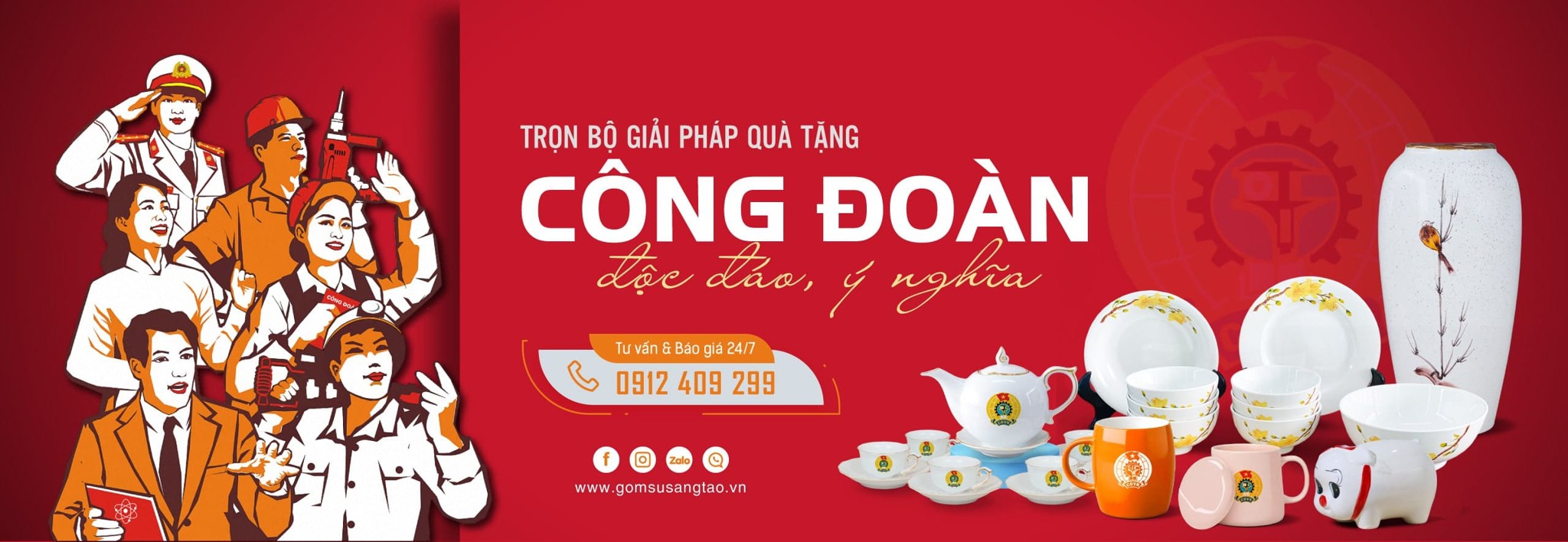 Giải pháp quà tặng gốm sứ in logo quà tặng toàn diện.