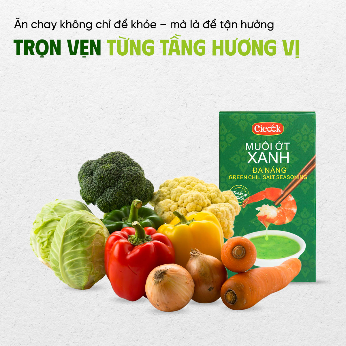 nguyên liệu muối ớt xanh đa năng Cicook