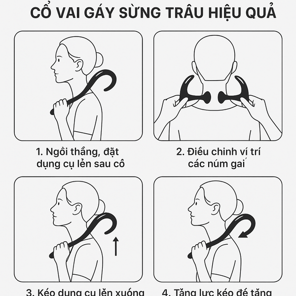 Hướng Dẫn Sử Dụng Dụng Cụ Massage Cổ Vai Gáy Sừng Trâu Hiệu Quả