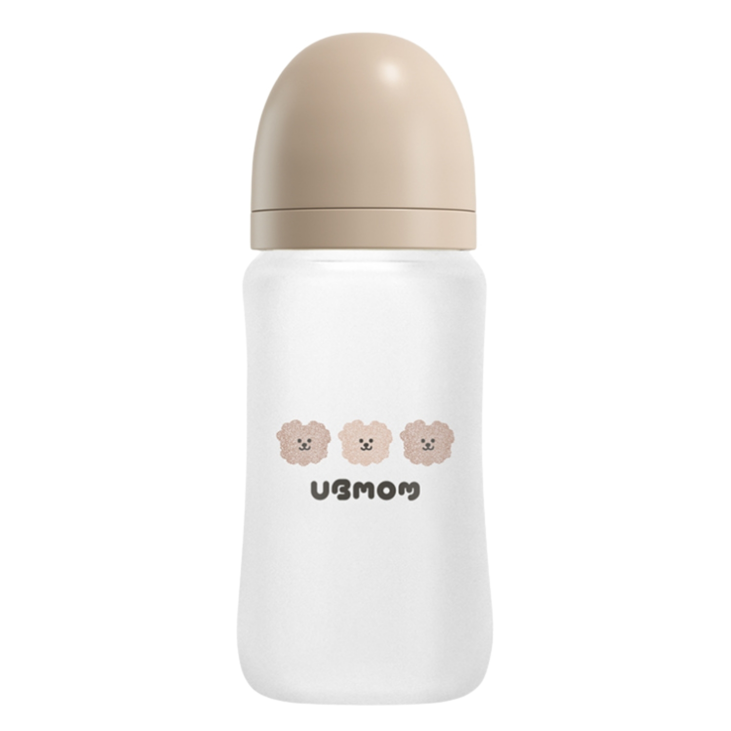 binh sua ubmom thuy tinh trang silicone 240ml